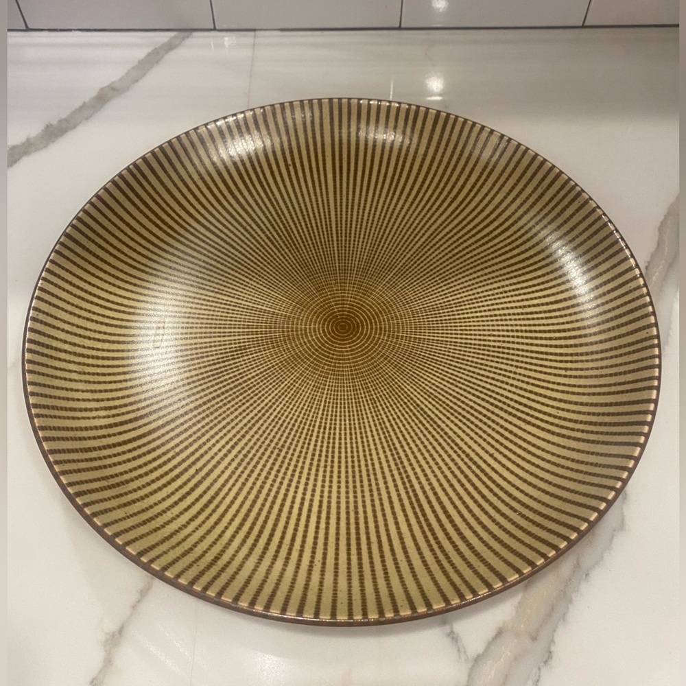 Kotobuki Round Ceramic Japanese Serving Platter.  12.5”D
